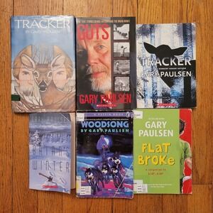 Gary Paulsen 6 Book Lot Woodsong Brians Winter Tracker Guts Flat Broke Survival
